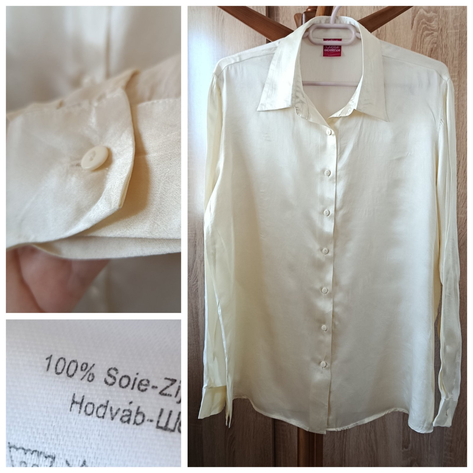 Chemise blanc cassé 100% soie T.40/42