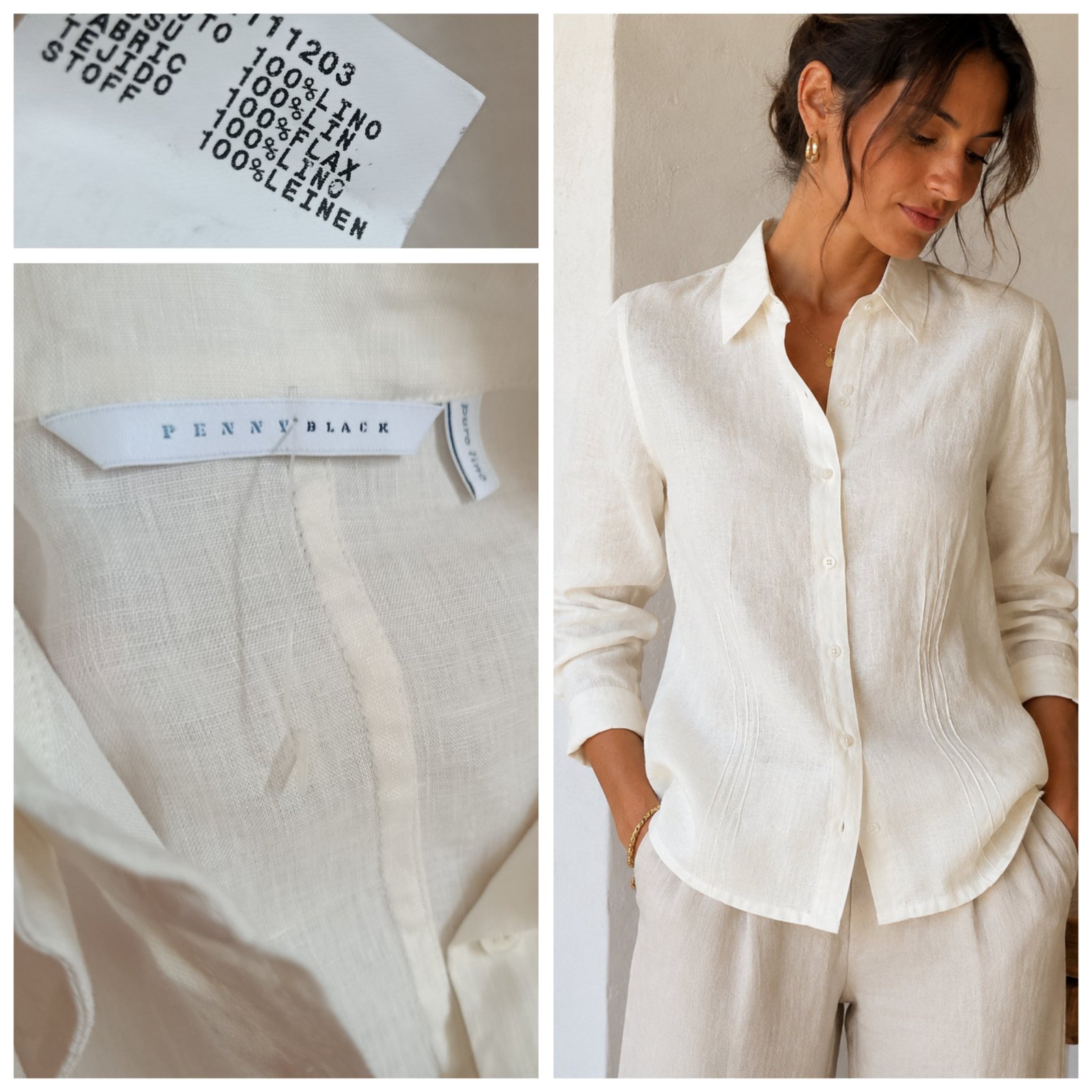 Chemise blanc écru neuve 100% lin T.m