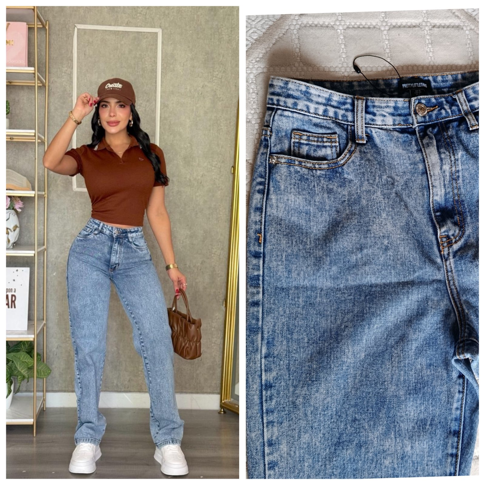 Jean taille haute neuf coupe droite T.m/L 