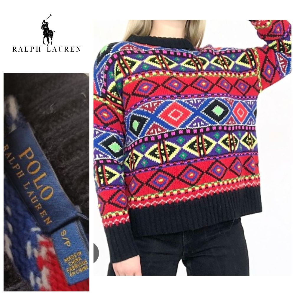 Pull Ralph Lauren multicolore en laine T.s
