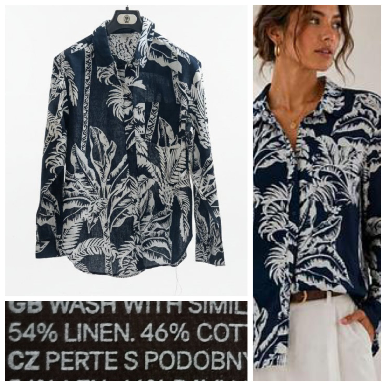 Chemise H&m neuve en lin mélangé T.s oversize 