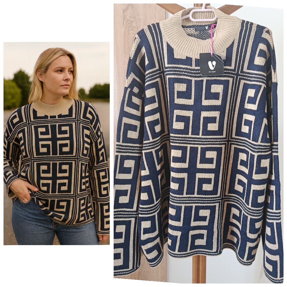 Pull neuf à design géométrique oversize T.XL