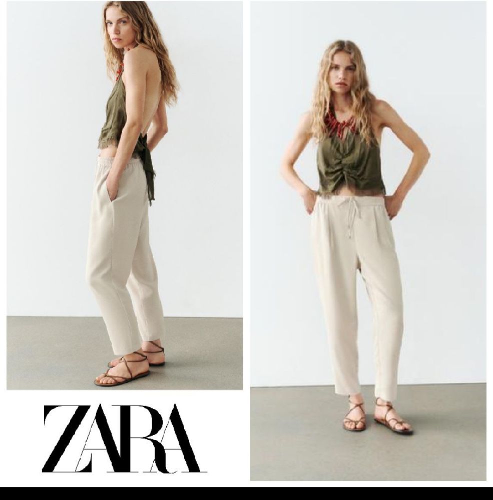 Pantalon fluide Zara  beige neuf T.L