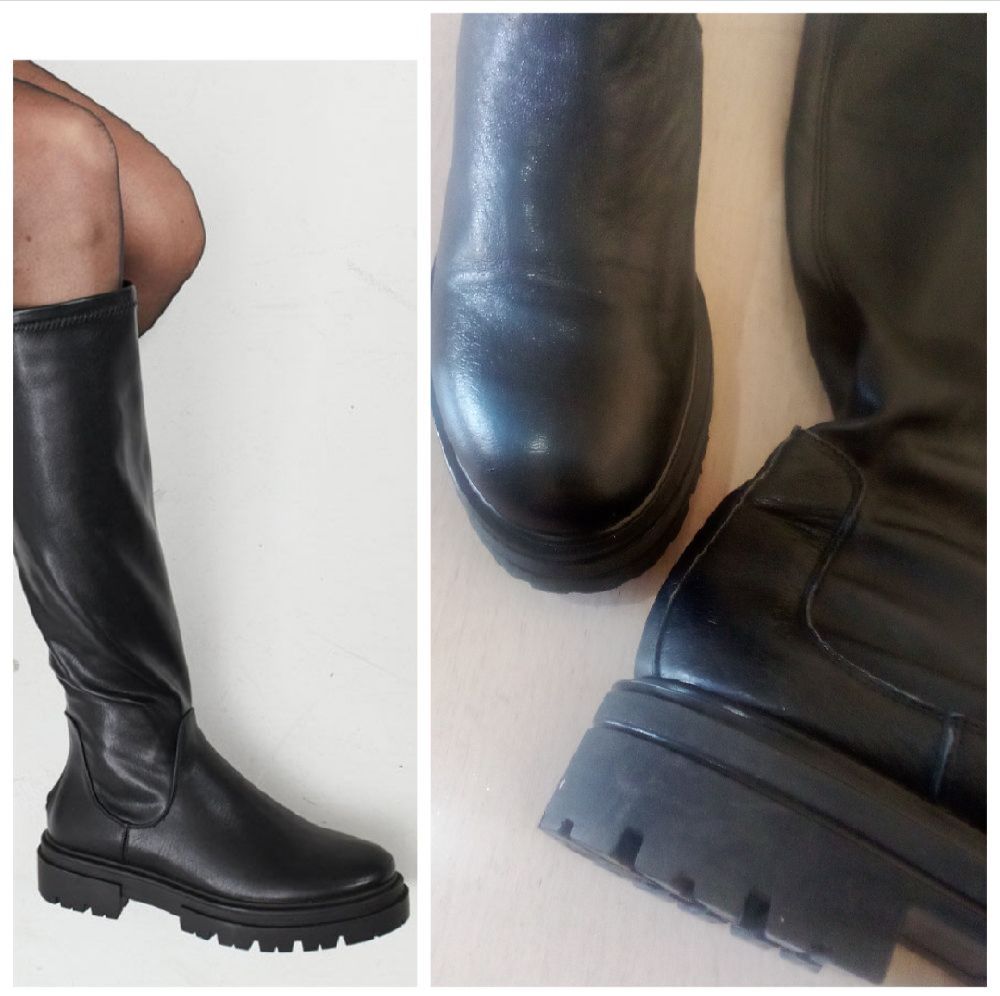 Des bottes en cuir noir p.41 made in Italy 