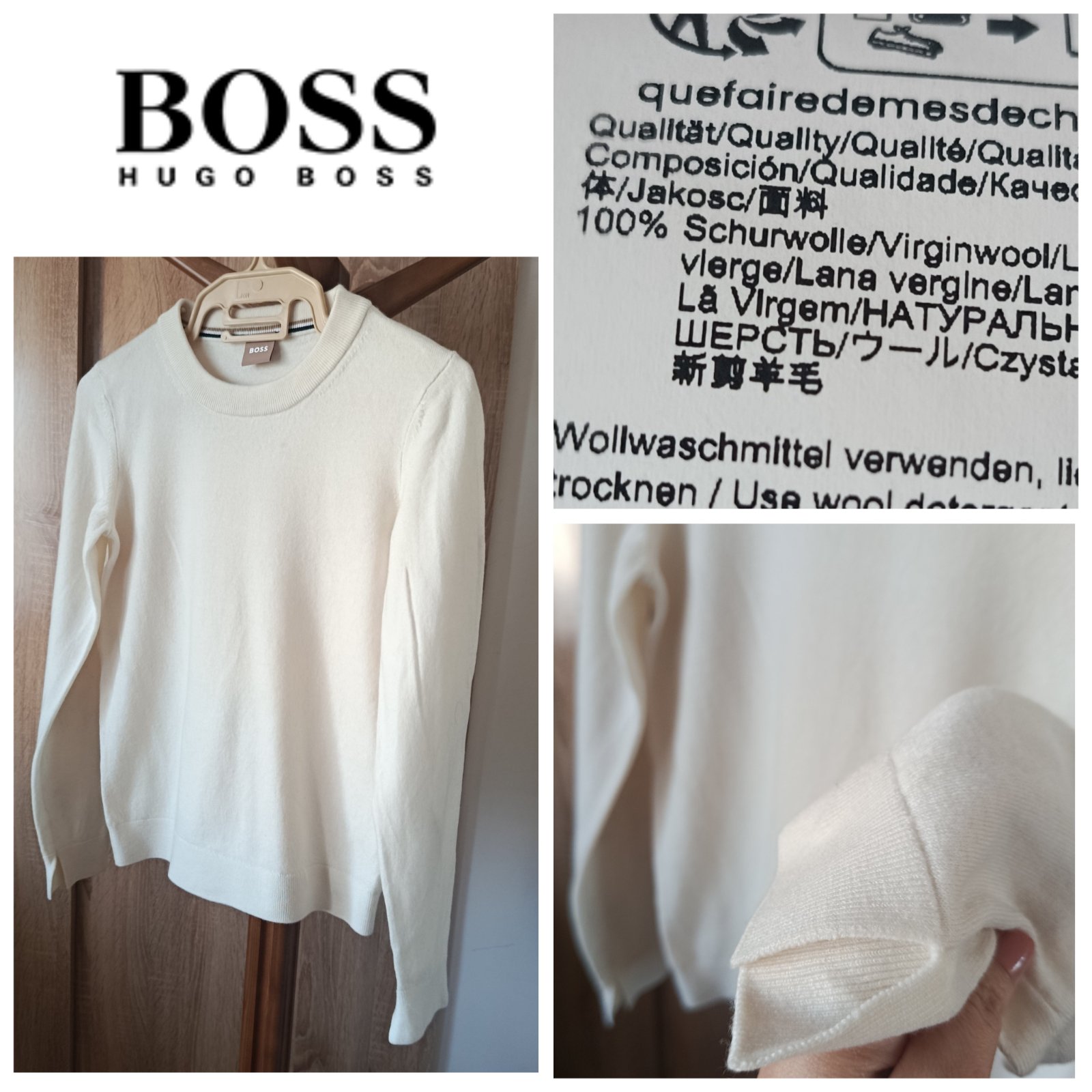 Pull ecru Hugo Boss en laine T.xs/s 