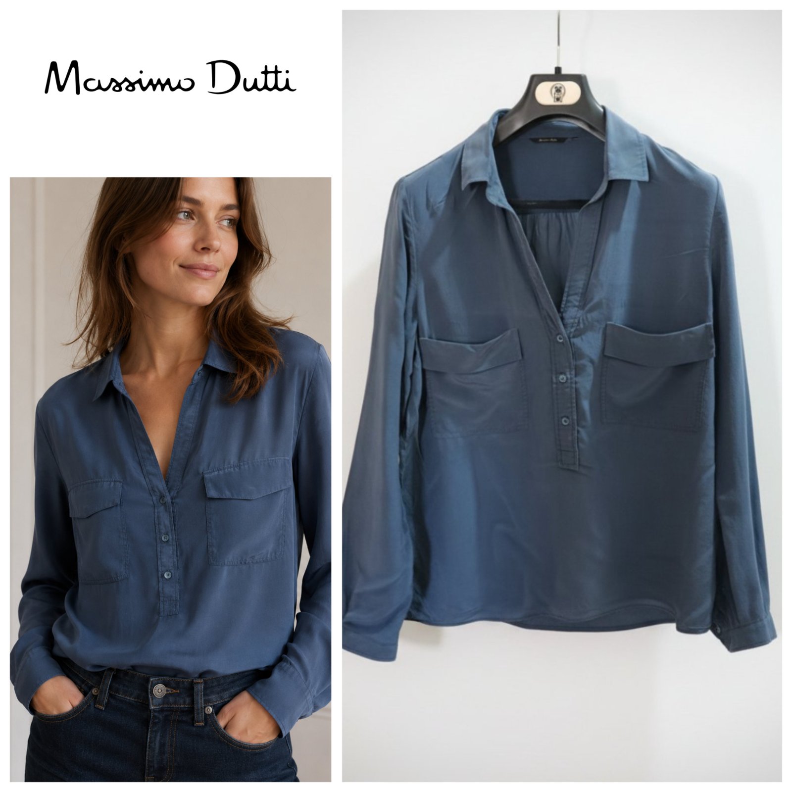 Chemise 100% soie Massimo Dutti T.m