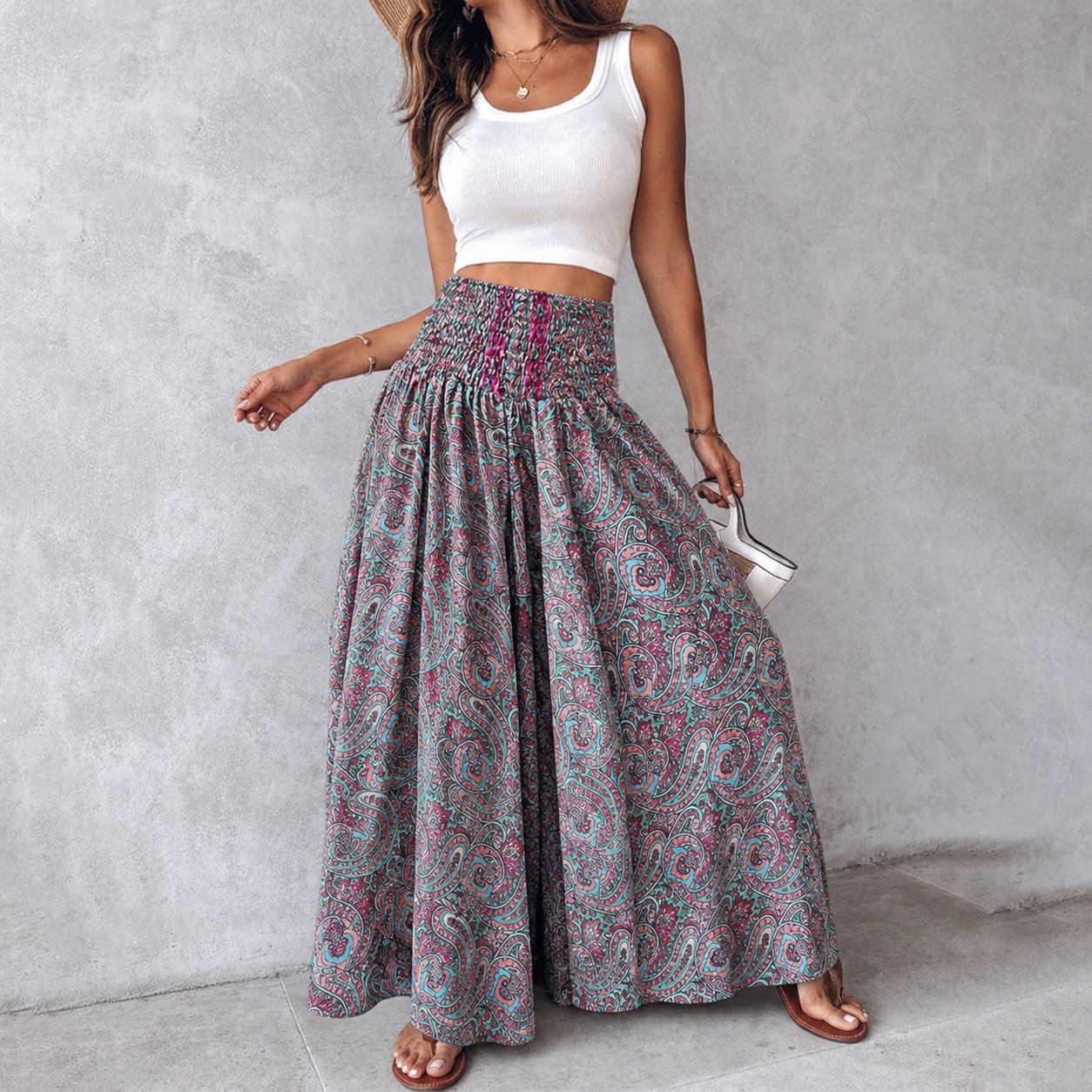 Jupe culotte tres large en soie T.unique 