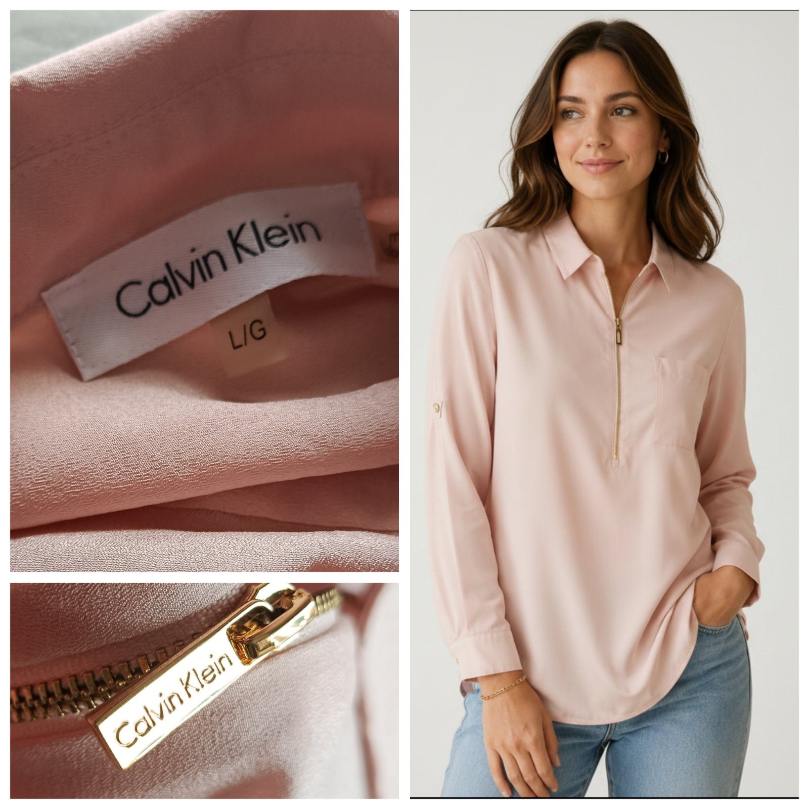 Chemise CK rose poudré T.L 