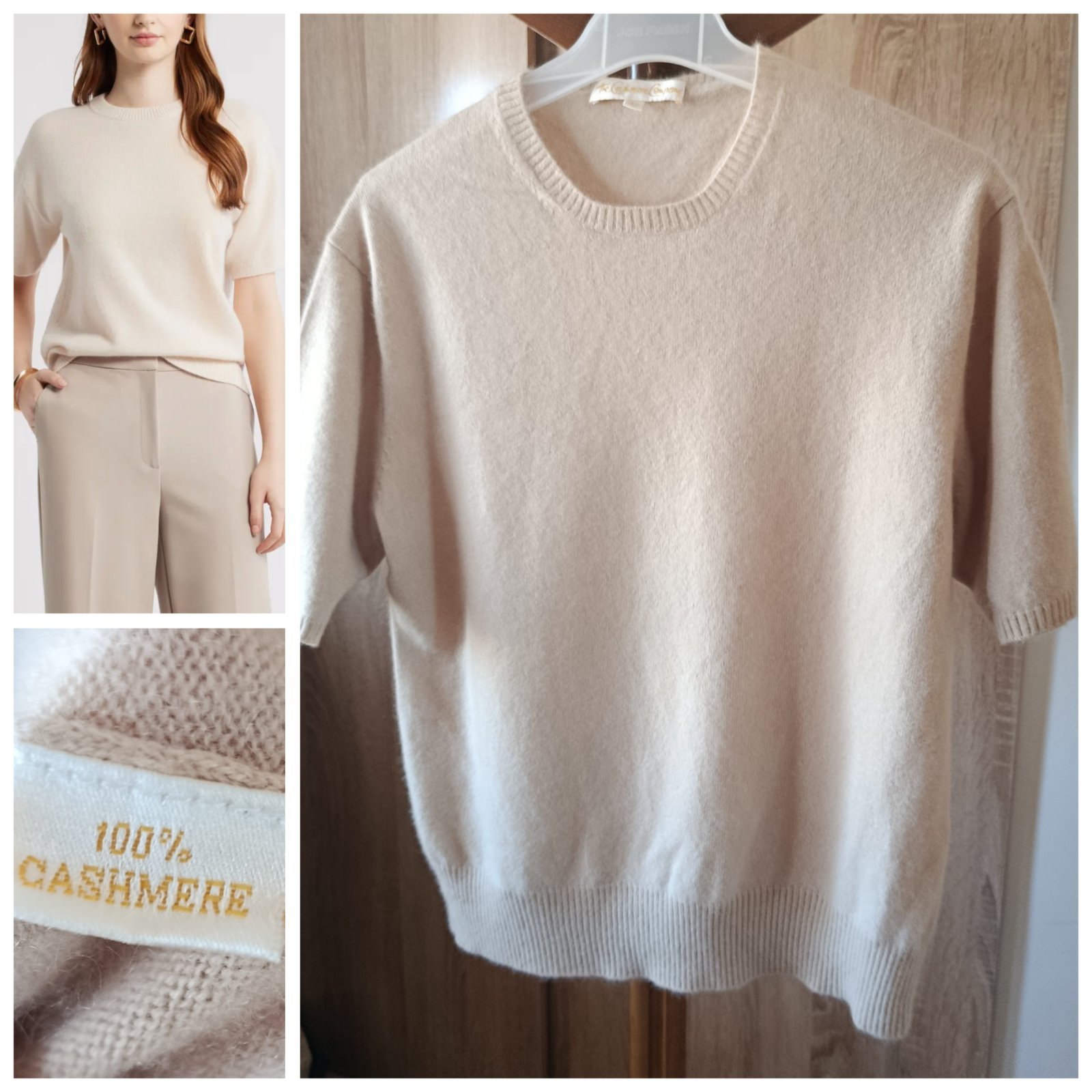 Pull beige 100% cachemire T.xl 
