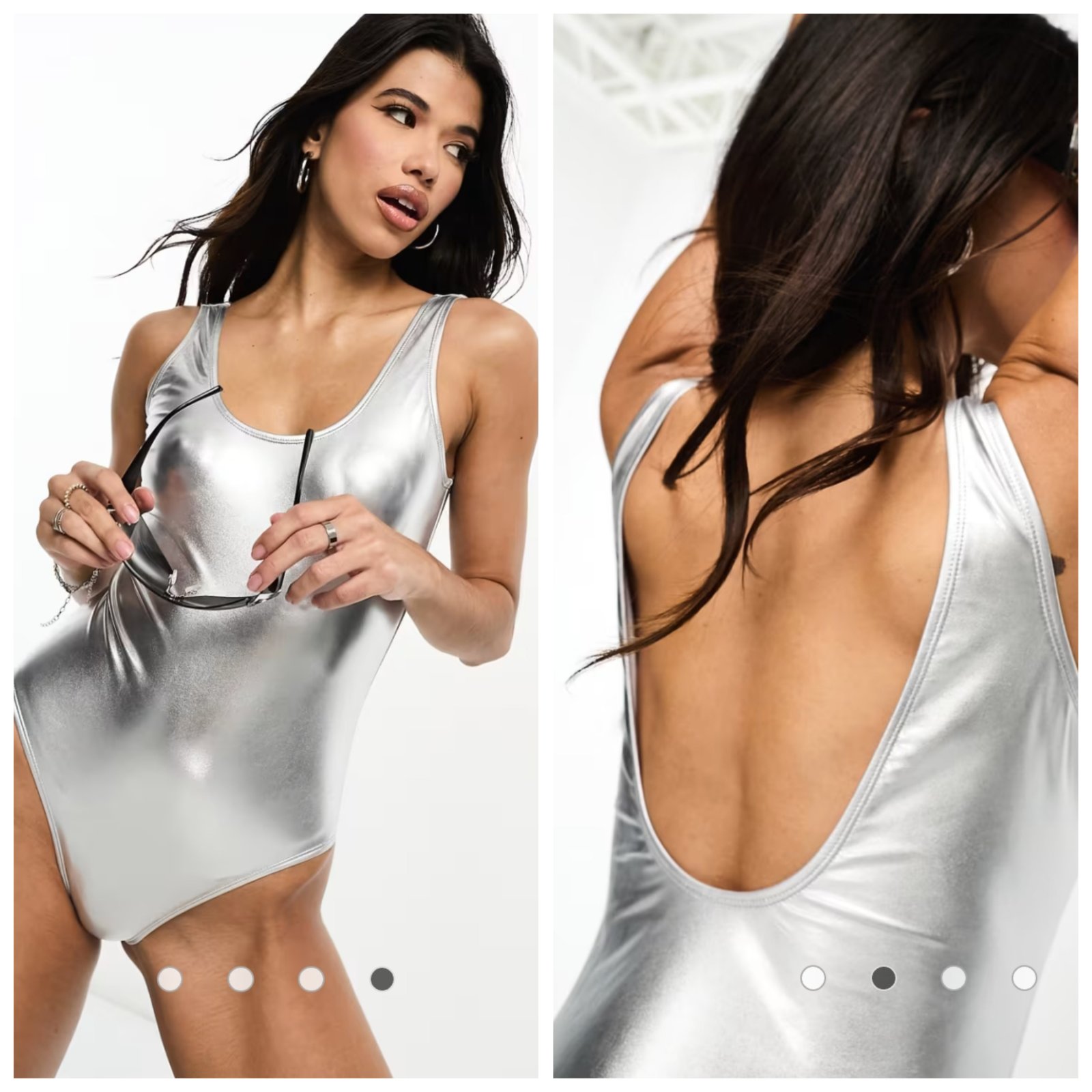 Maillot métallisé argent T.m/L 
