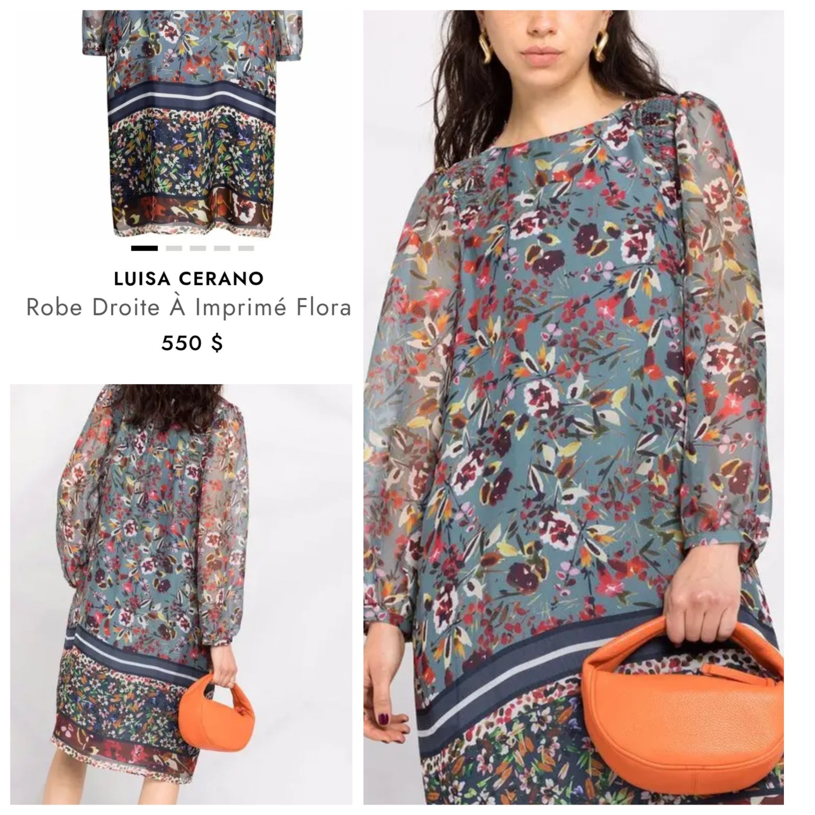 Robe luxueuse 💯% soie Luisa Cerano T.L 