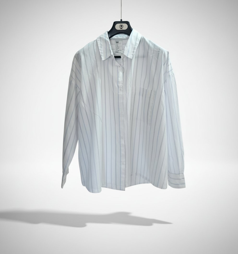 Chemise blanche à rayures h&m T.xl oversize 