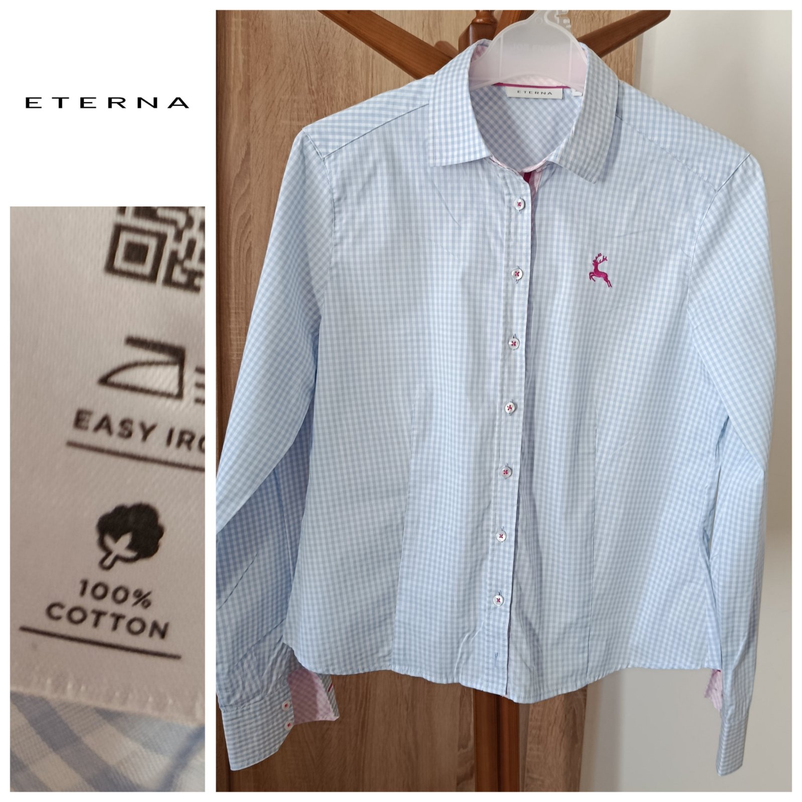 Chemise à petits carreaux 100% coton T.m 