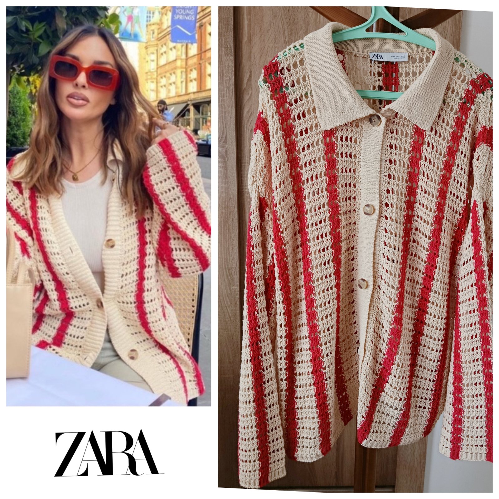 Cardigan à crochet Zara T.m/L/xl