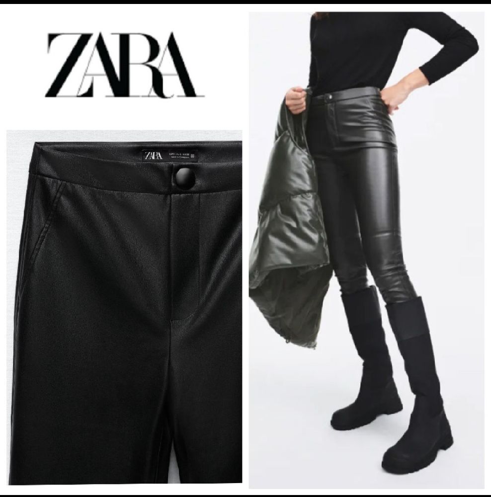 Legging similicuir noir zara neuf T.s 