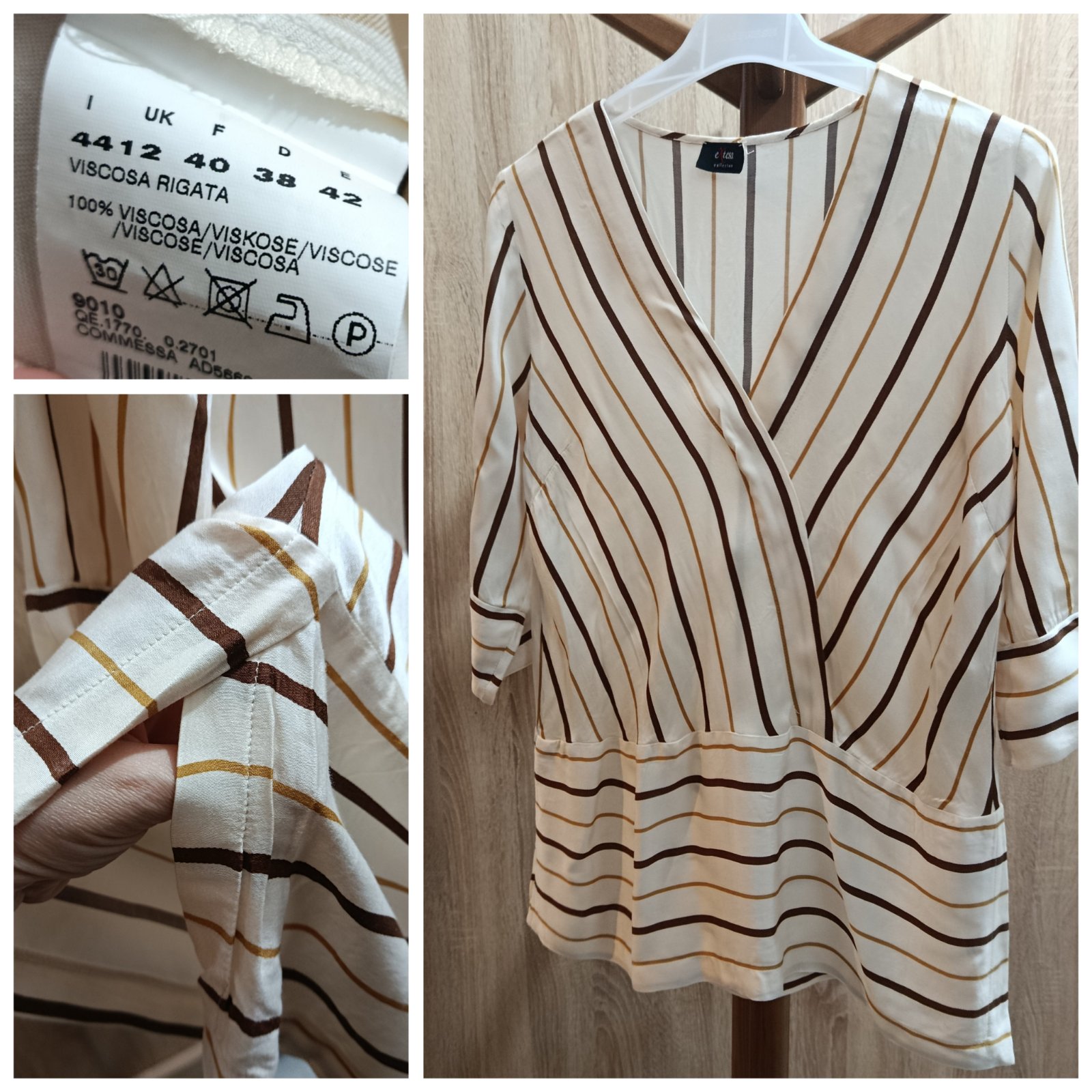 Blouse rayée en viscose doux fluide T.m