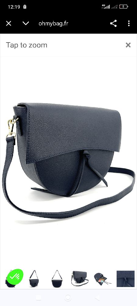 Sac en cuir bleu nuit 