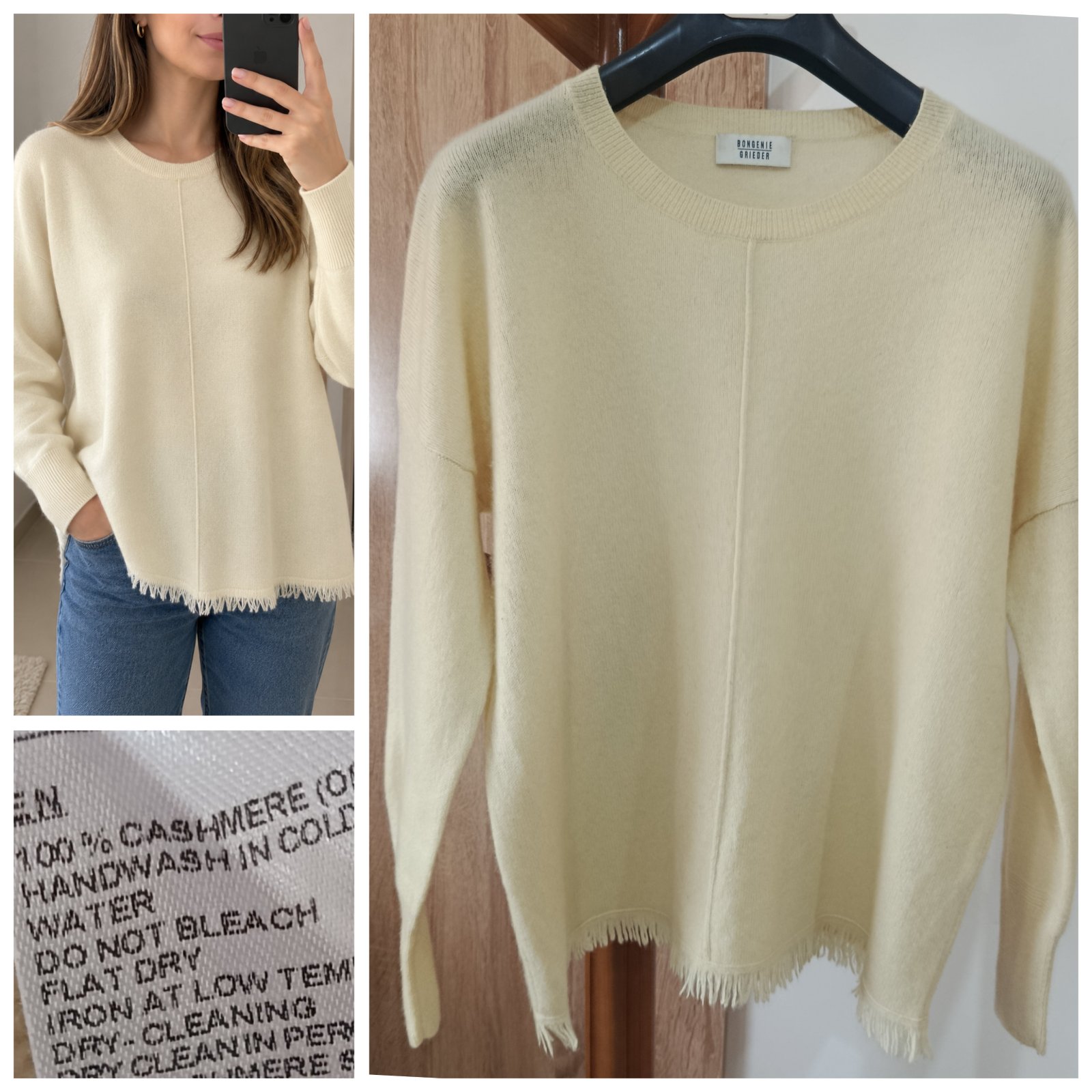 Pull jaune pastel 100% cachemire T.m oversize 