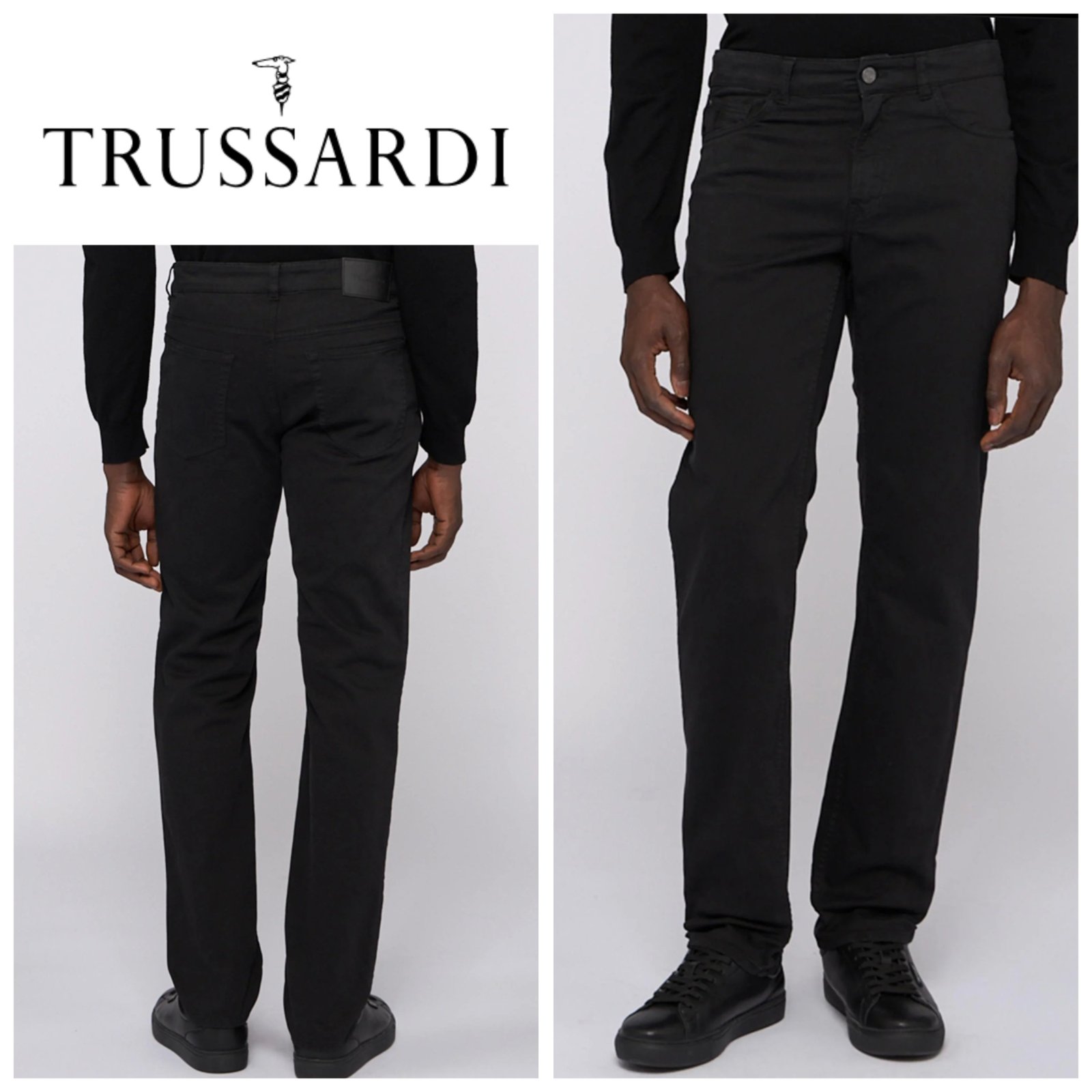 Jeans noir Trussardi homme coupe droite T.m/40 
