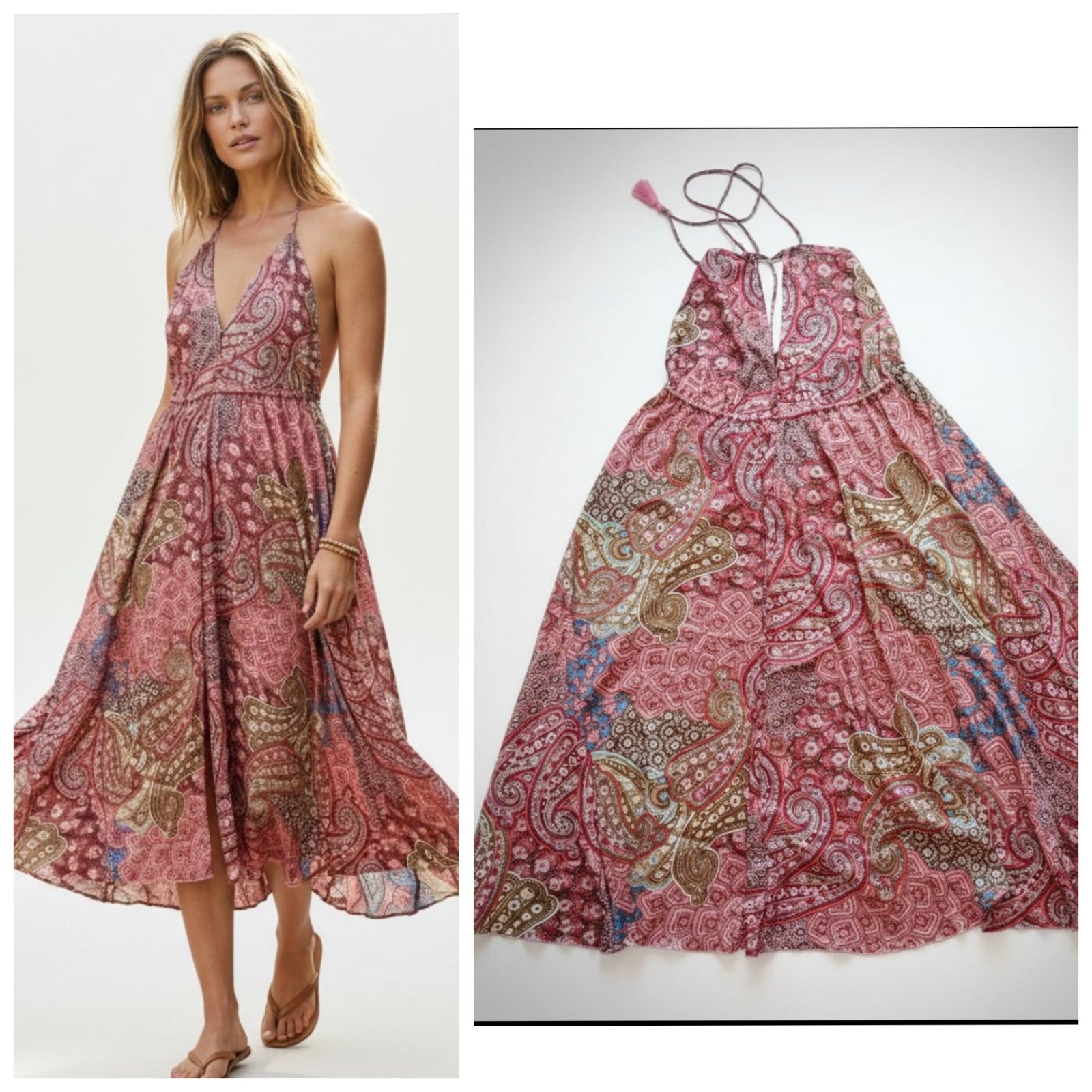 Robe midi viscose effet soie T.unique