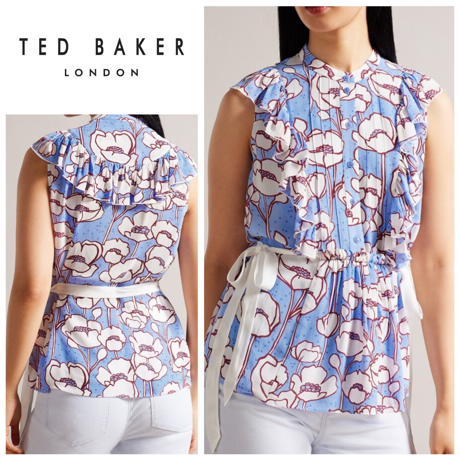 Blouse à volant Ted Baker neuve T.3=M/L