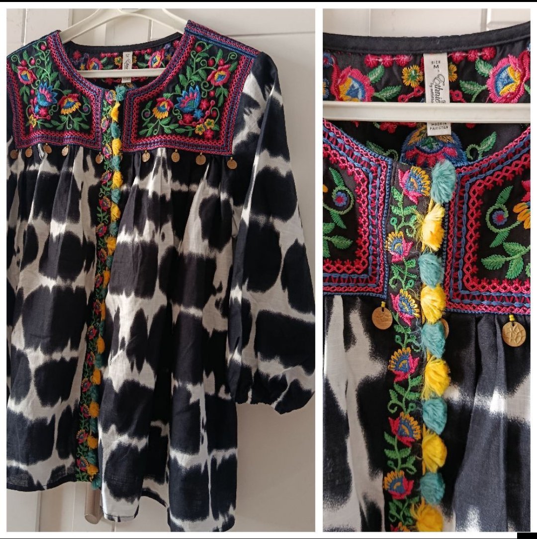 Blouse brodé 100% coton T.m