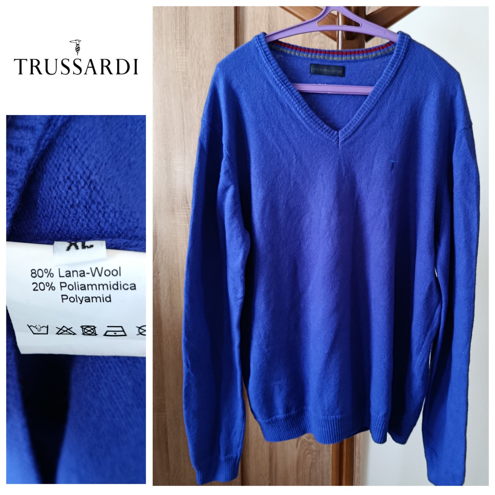 Pull Trussardi bleu électrique T.xL