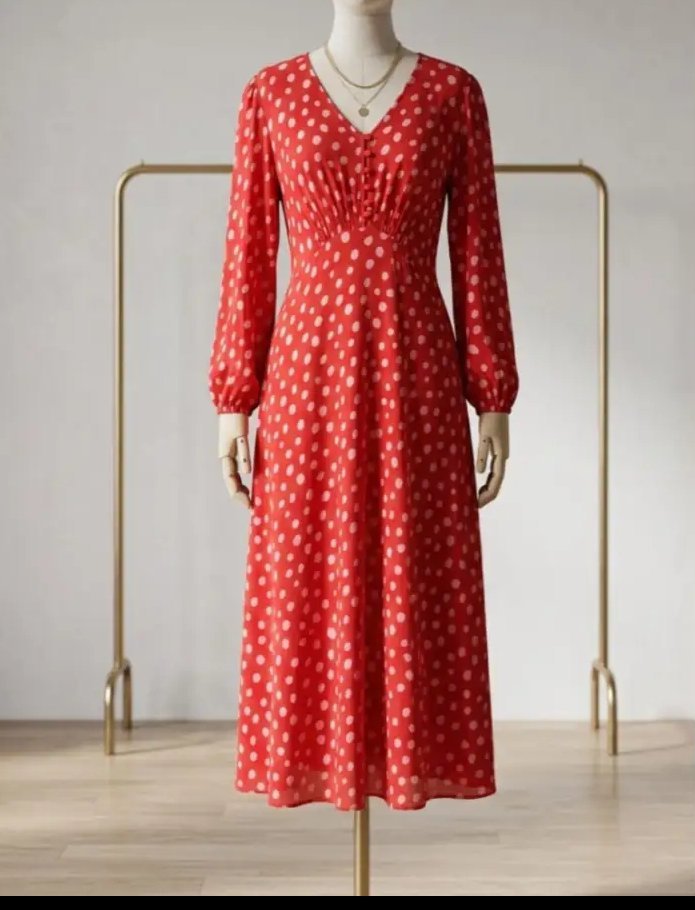 Robe midi à pois T.L/XL 