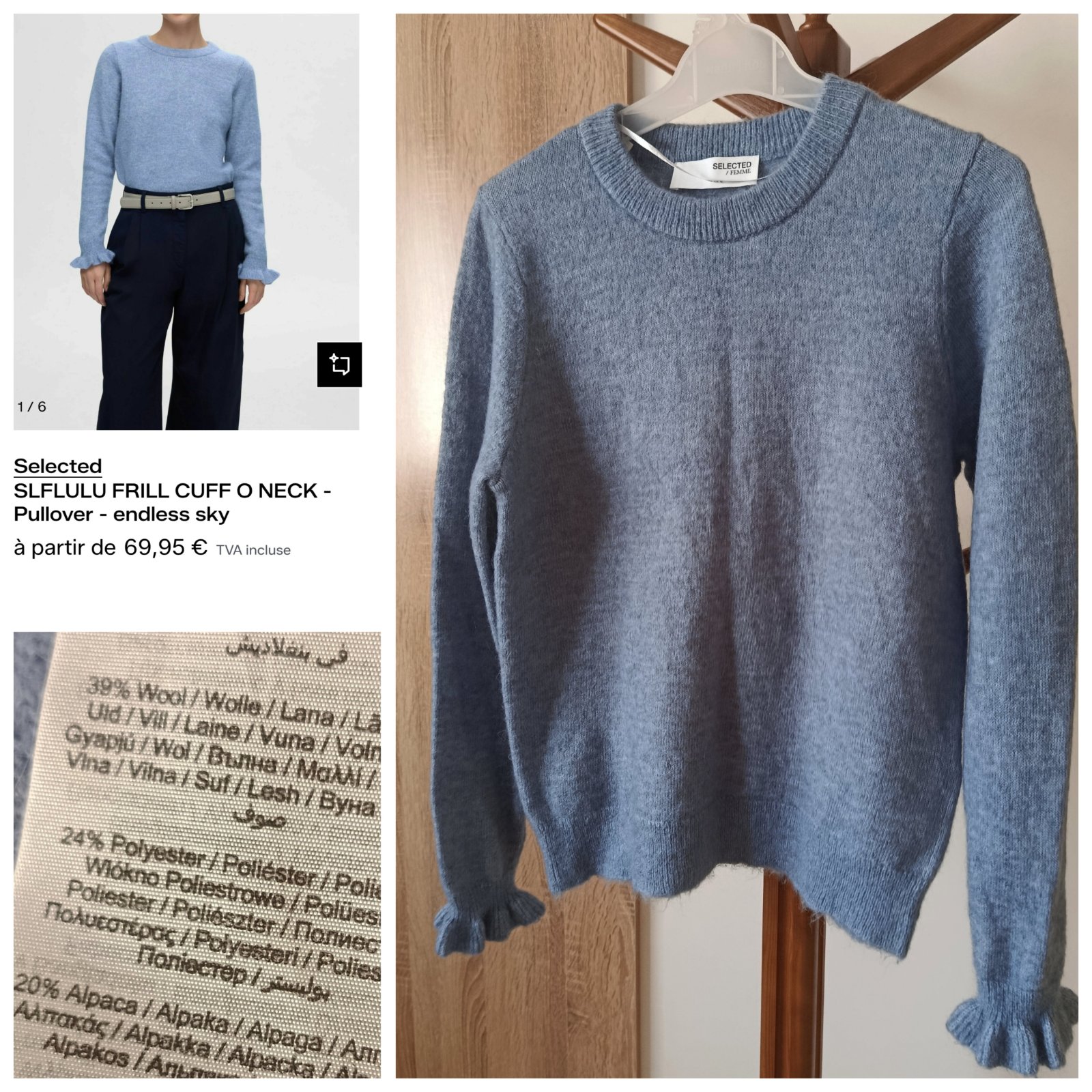 Pull selected en laine mélangée T.m 