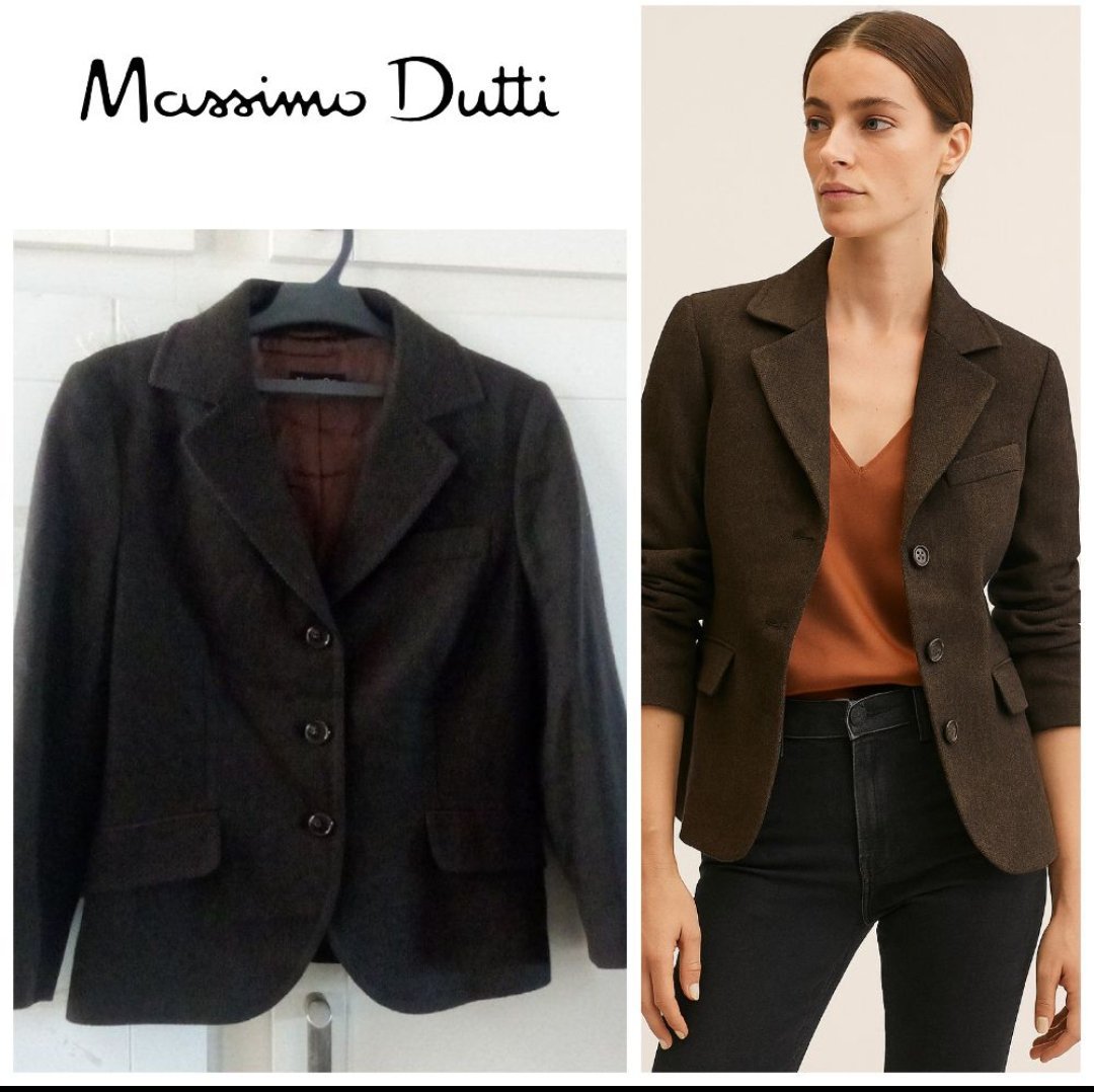 Blazer marron en laine Massimo Dutti T.xs.s
