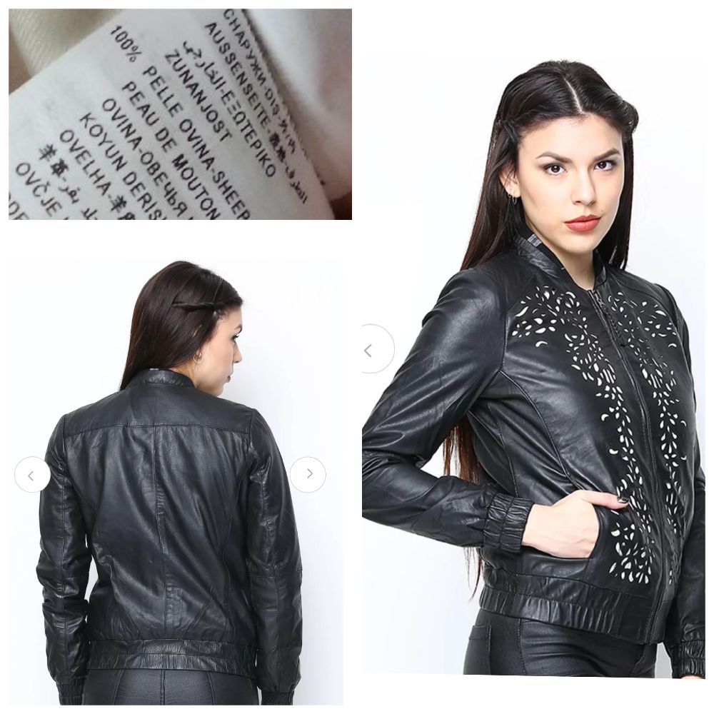 Veste sisley en cuir T.m 