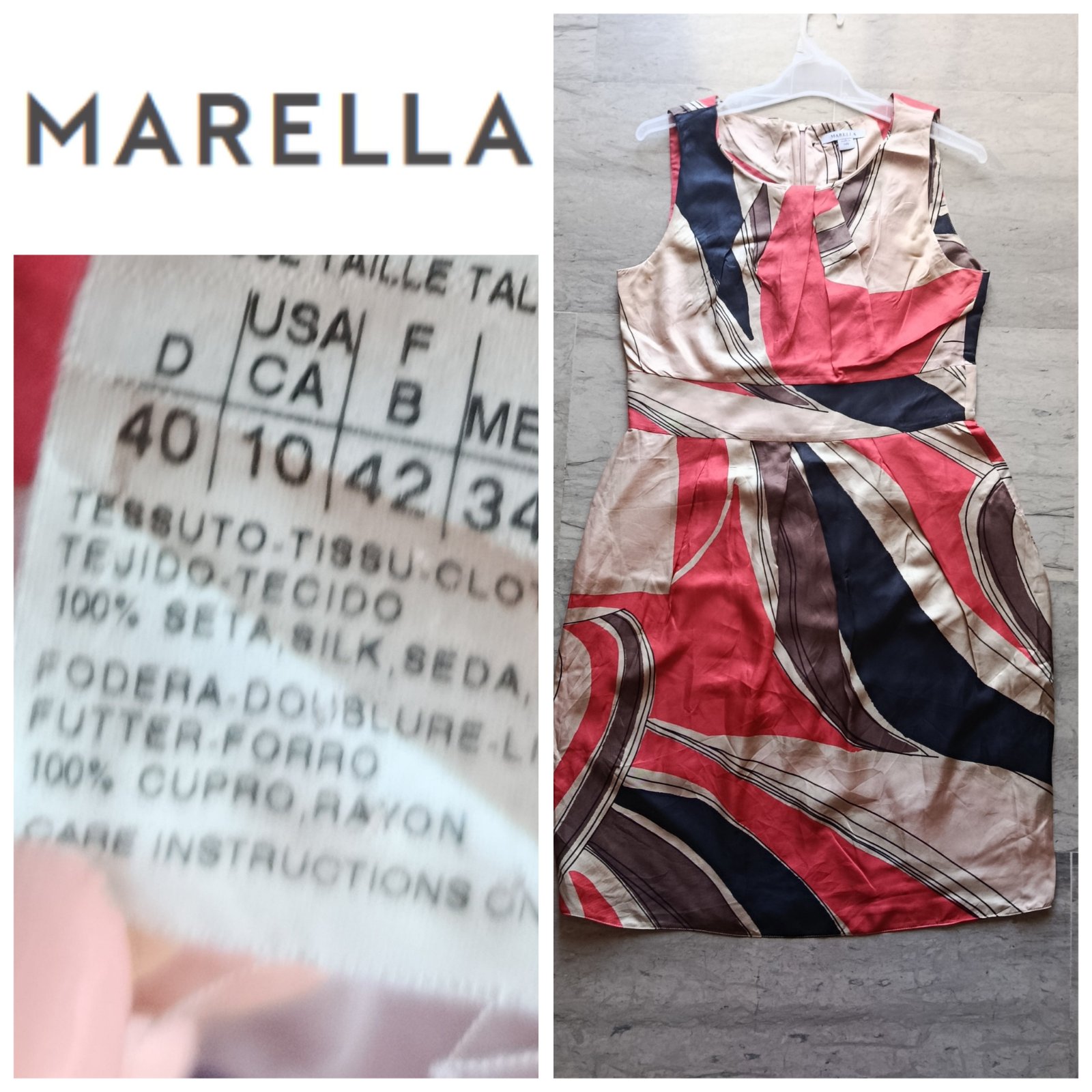 Robe d'été marella 100% soie T.m
