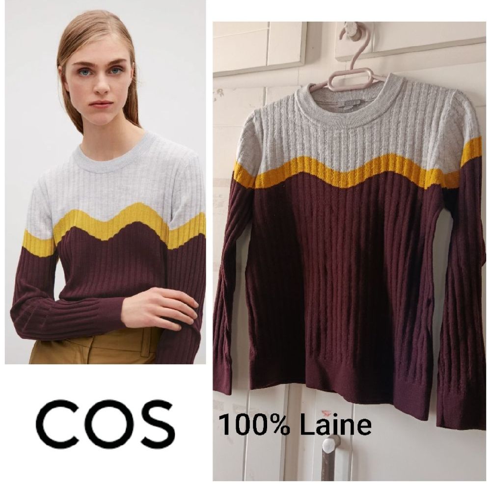 Pull côtelé H&m 100% laine T.s/m 