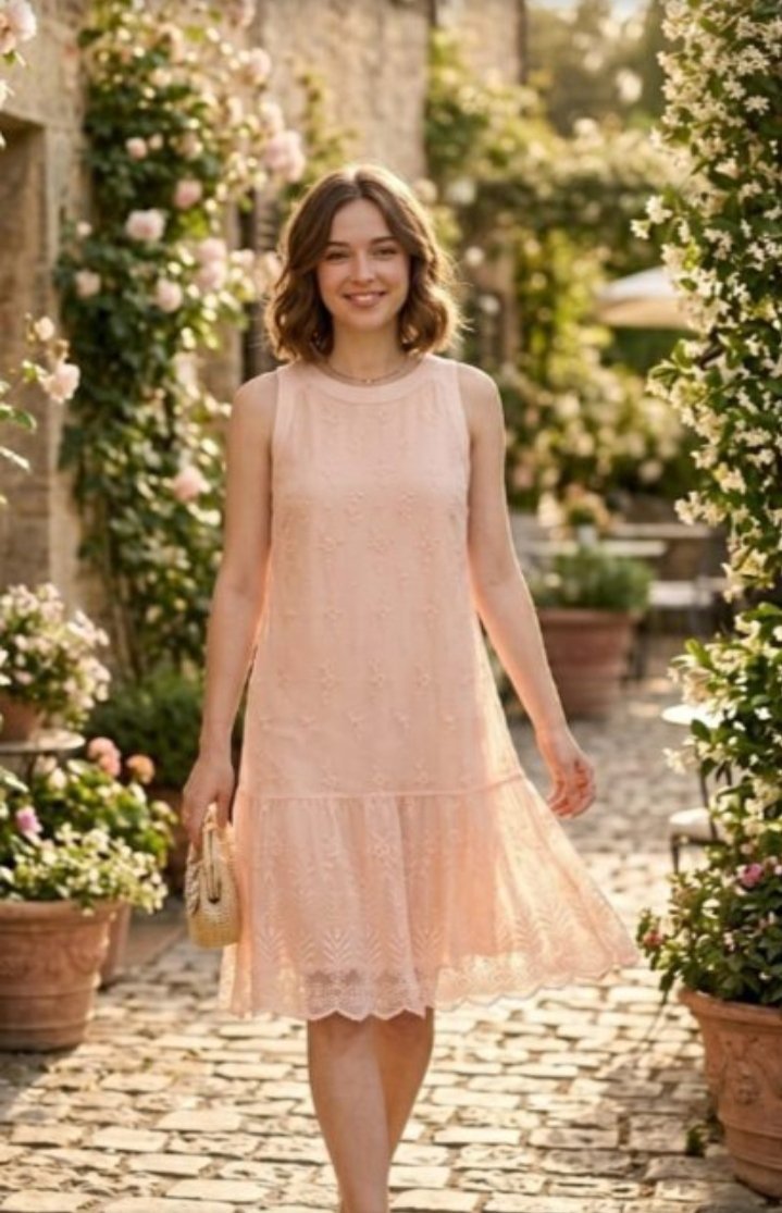 Jolie robe de la marque Promod couleur tendance saumon rosé importée 🇲🇫 avec étiquette jamais portée 
