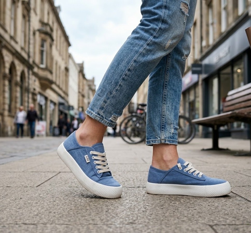Baskets en toile bleu denim style casual