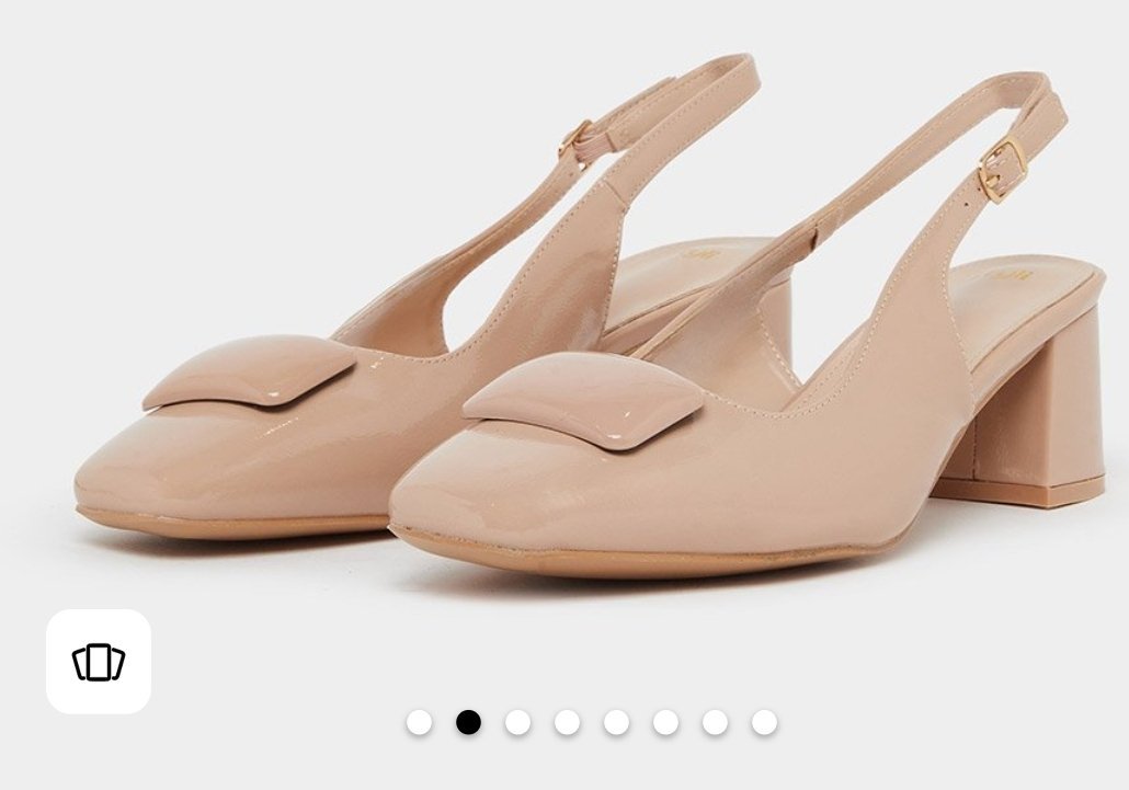 Nude block heel shoes