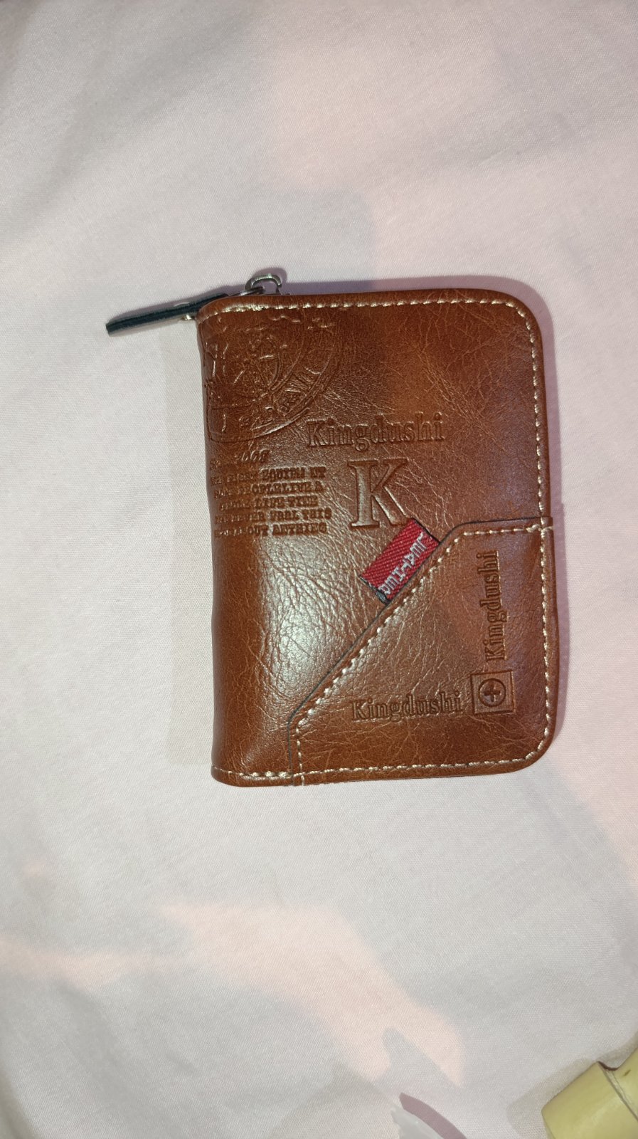 Portefeuille marron cacheté 