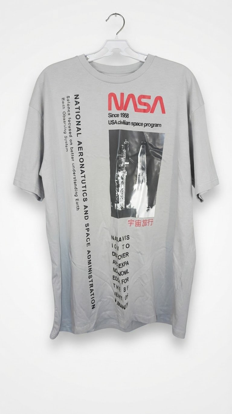 T-shirt Oversize Gris / NASA Space Program - Taille M