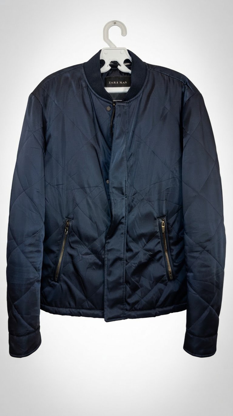 Blouson Bomber Matelassé Bleu Nuit Zara Man - Taille M