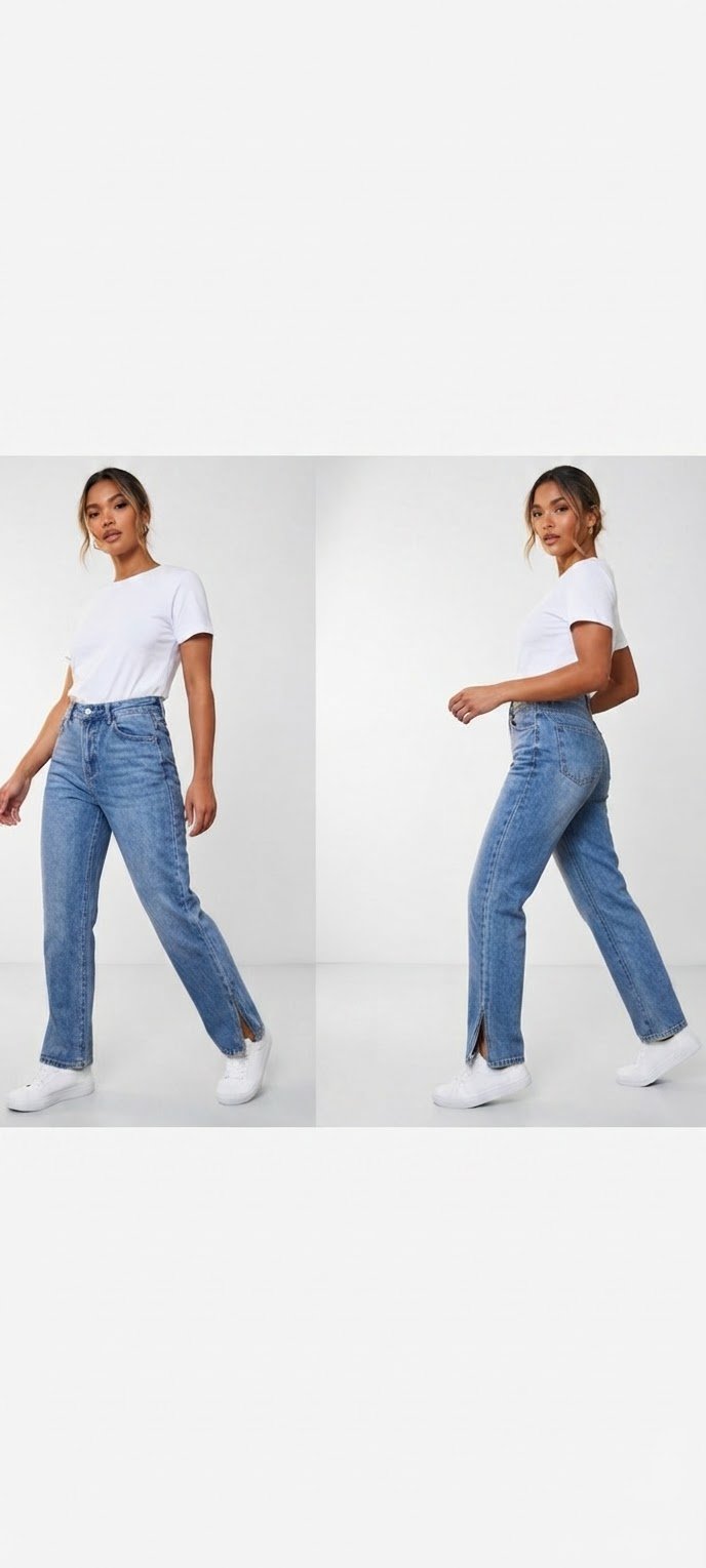 Jean Femme PrettyLittleThing – Taille 36/38 (Fentes aux chevilles)