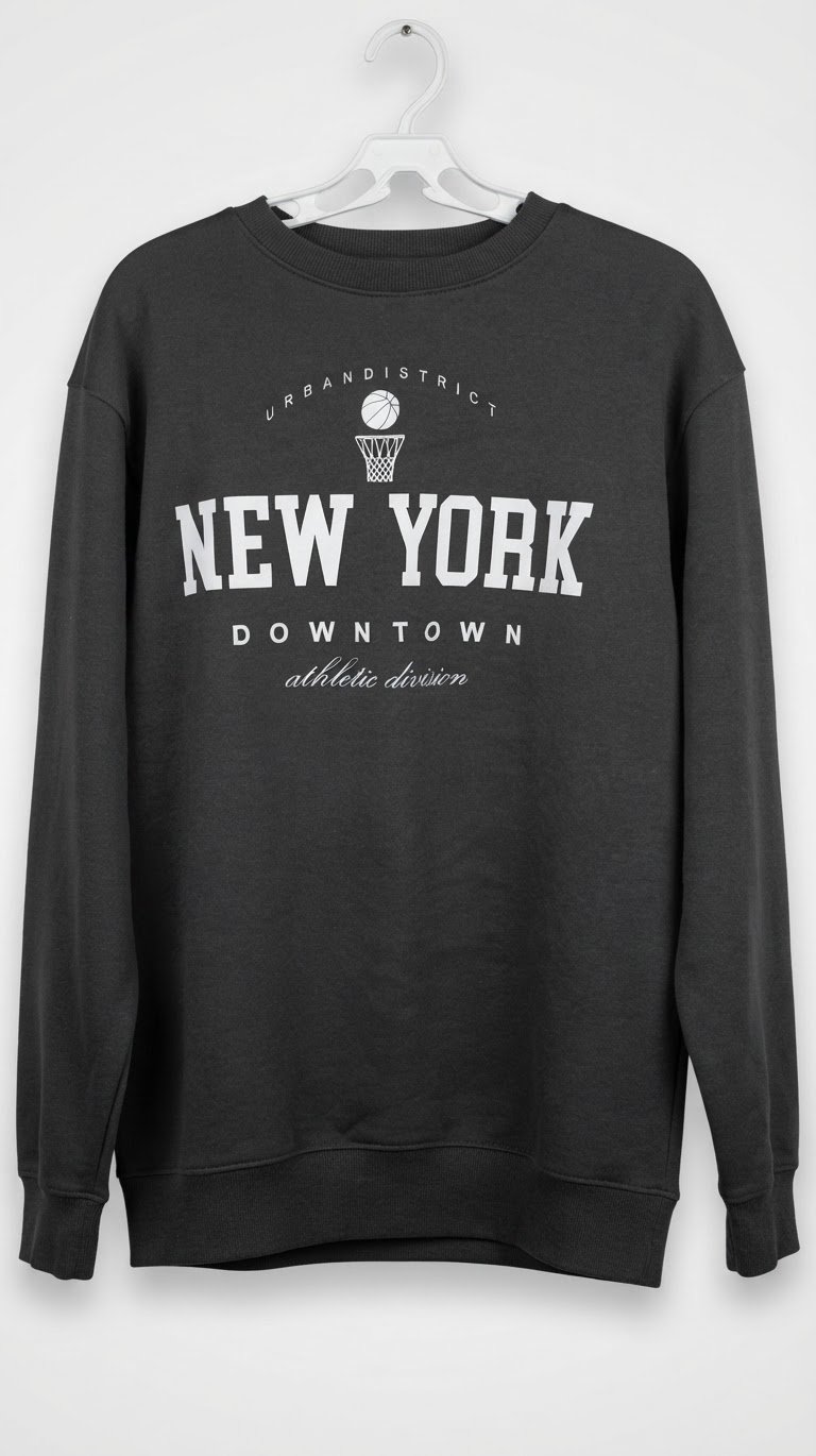 Sweat Oversize PrettyLittleThing – "New York" Noir – Taille L
