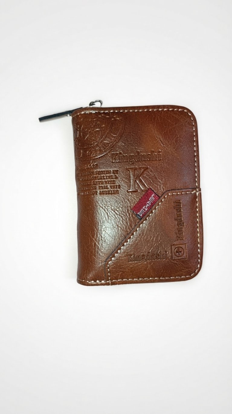 Portefeuille marron cacheté 