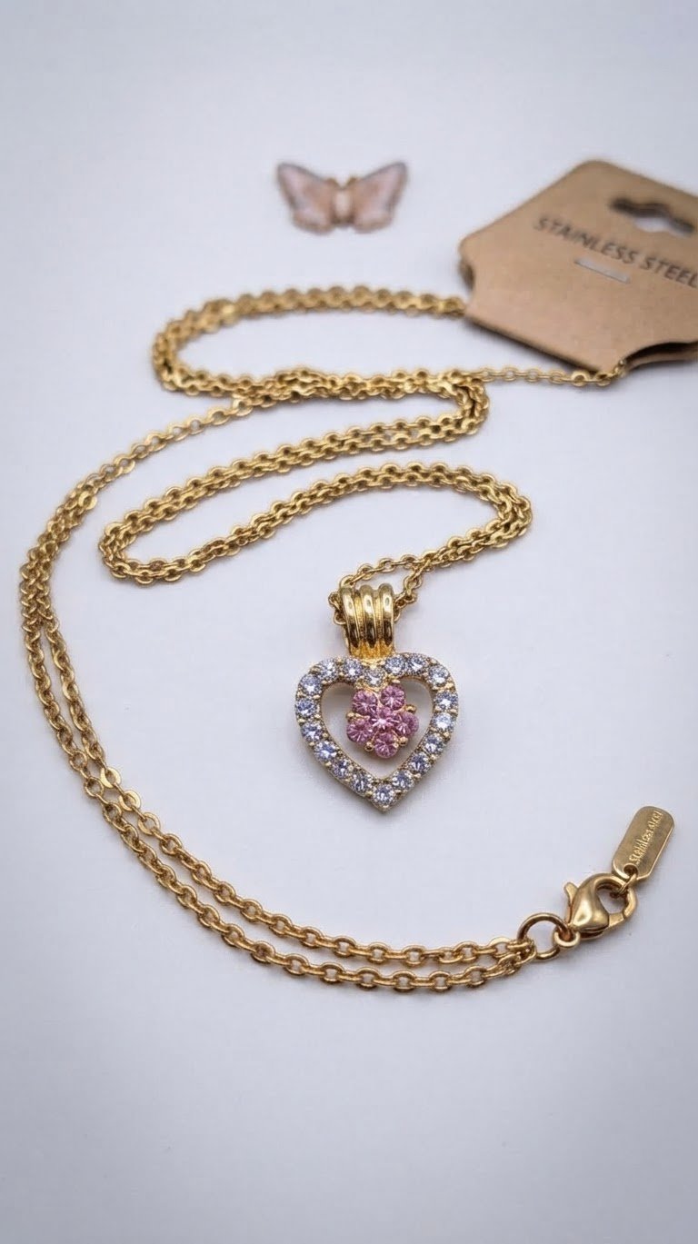 Collier coeur tendance cacheté 