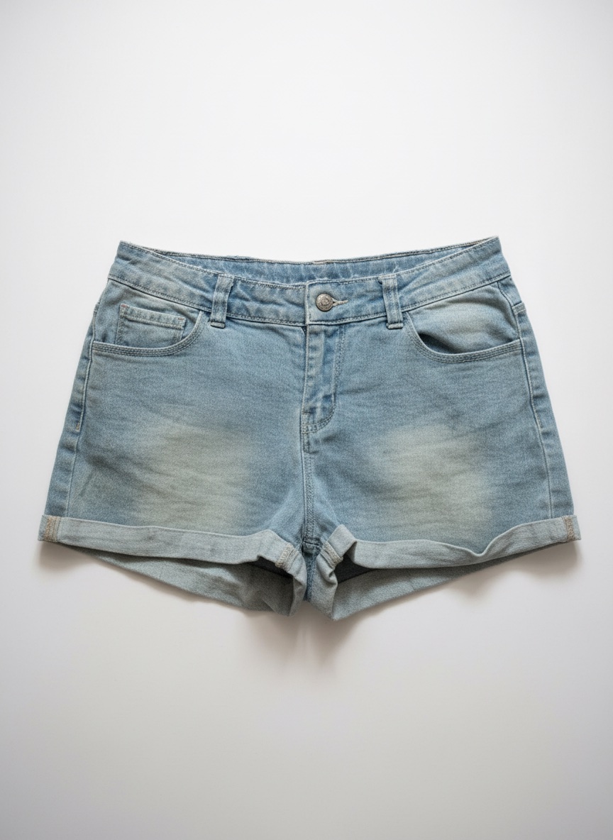 Short en jean bleu 