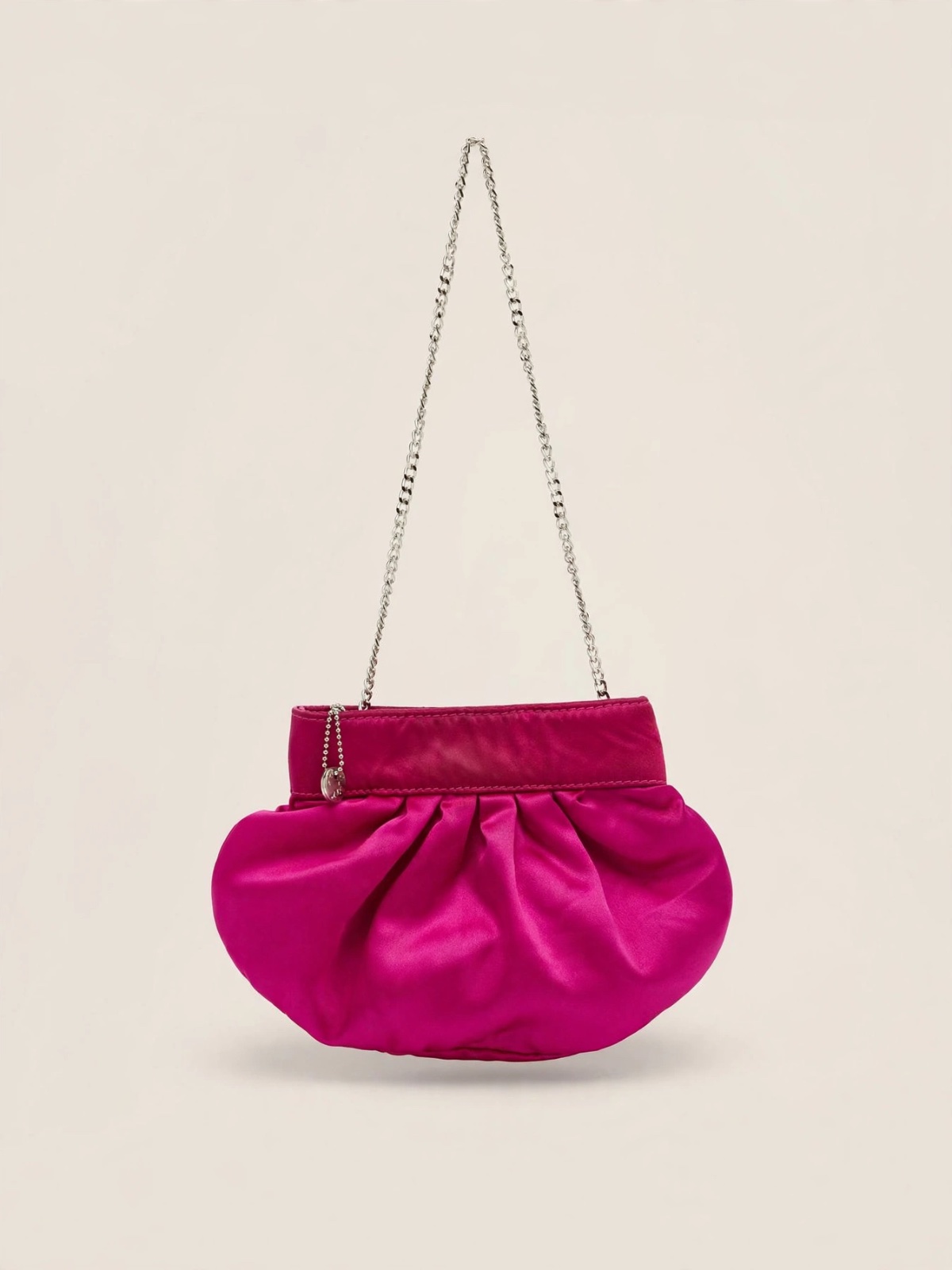 Pochette satin fuchsia à chaîne - Vintage 🩷