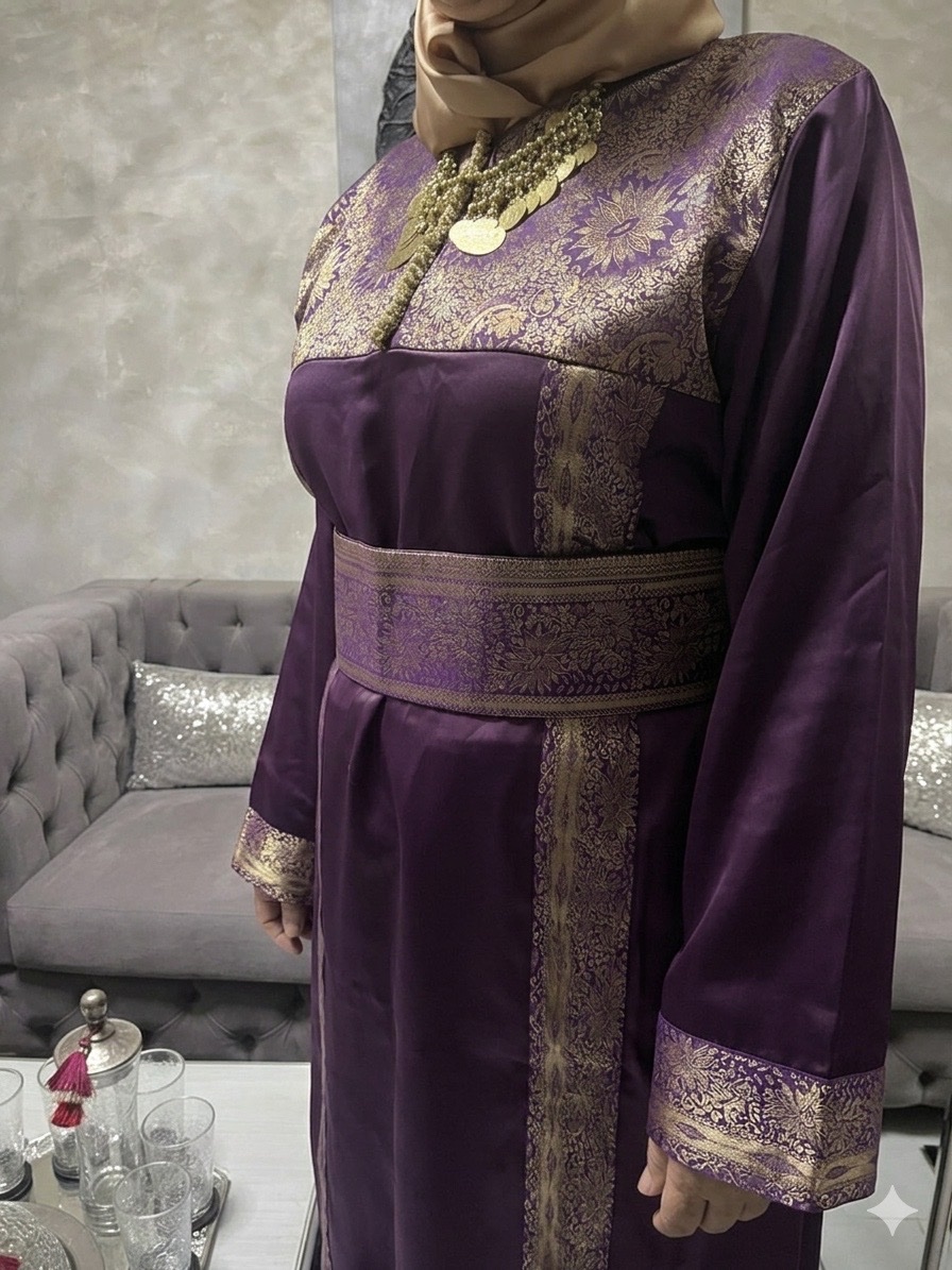 Robe traditionelle violet+ceinture