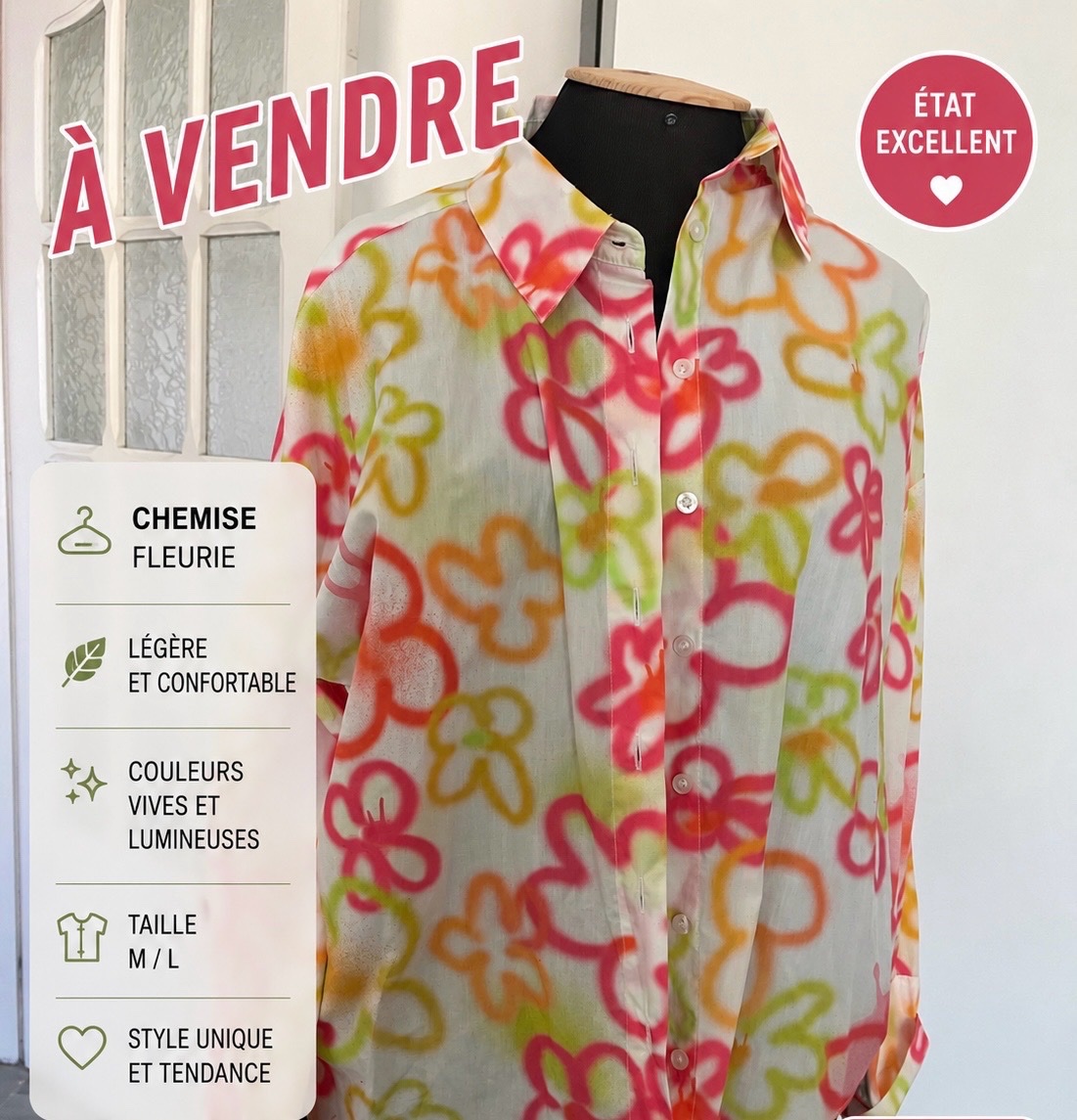 Chemise multicolore