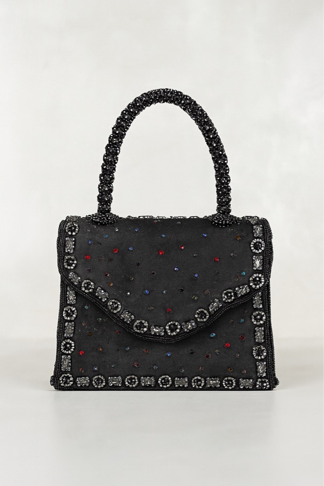 Sac noir soiré en velour