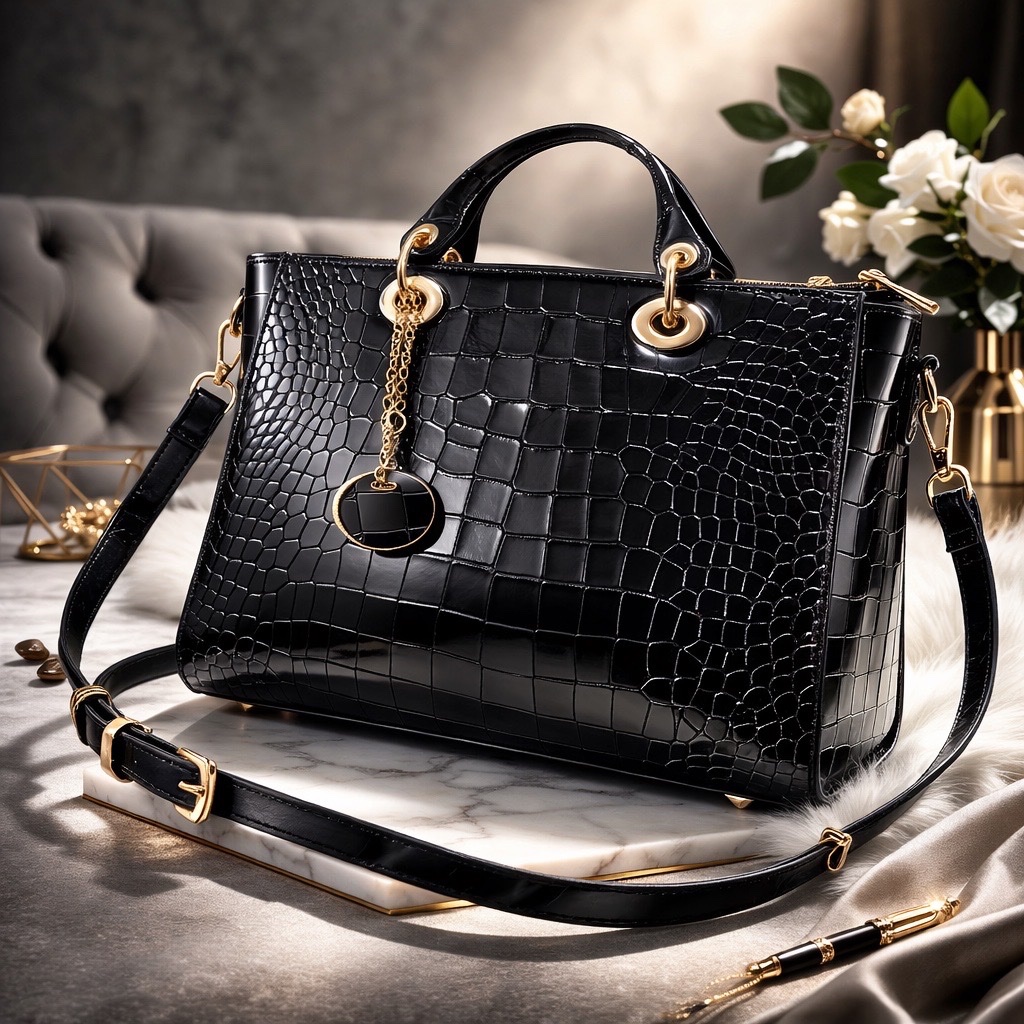 Sac noir vernis