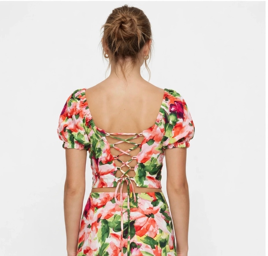 🌸 Ensemble fleuri 2 pièces - Taille XS/S